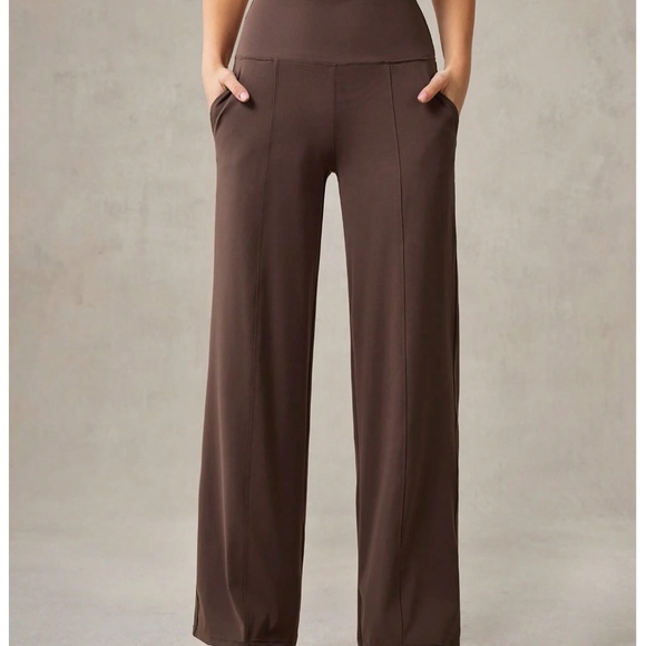 Shein Brown 4-Way Stretch Wide Straight-Leg Leggings, XS - Picture 7 of 7